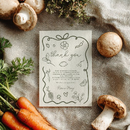 Locally Grown Baby Shower Rustic Farmer’s Market サンキューカード