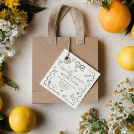 Locally Grown Baby Shower Rustic Farmer’s Market フェイバータグ