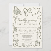 Locally Grown Baby Shower Rustic Farmer’s Market 招待状 (正面)