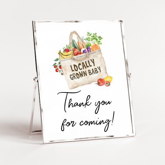 Locally Grown Baby Shower Thank you Sign ポスター