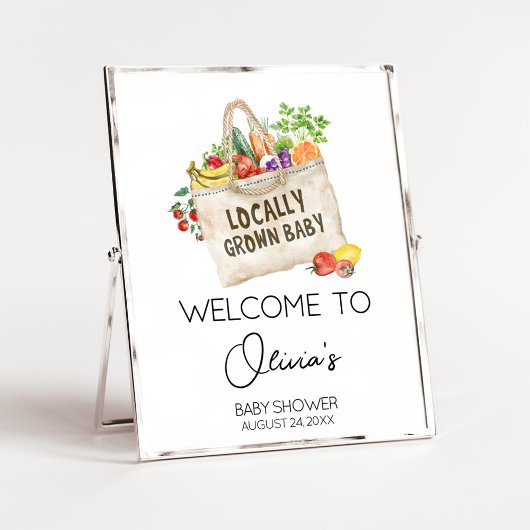Locally Grown Baby Shower Welcome Sign ポスター