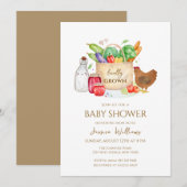 Locally grown Bundle Veggies Chic Baby Shower 招待状 (正面/裏面)