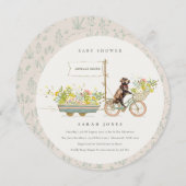 Locally Grown Chocolate Retriever Baby Shower 招待状 (正面/裏面)