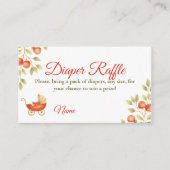 Locally Grown Clothesline Apple Baby Shower Diaper エンクロージャーカード (正面)
