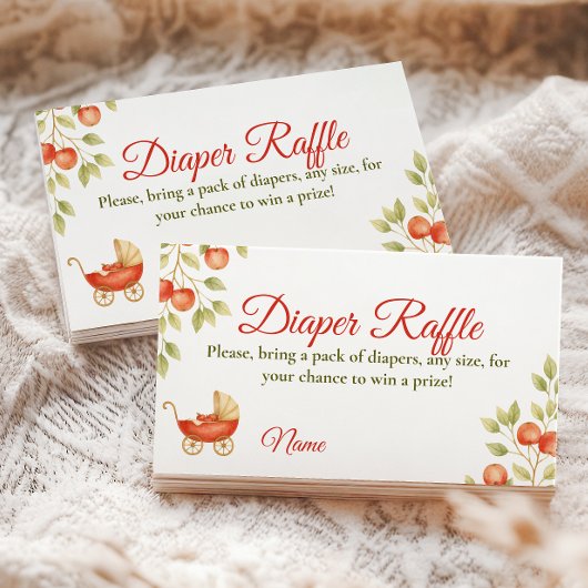 Locally Grown Clothesline Apple Baby Shower Diaper エンクロージャーカード