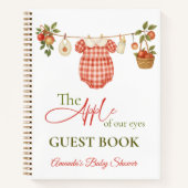 Locally Grown Clothesline Apple Baby Shower Guest ノートブック (正面)