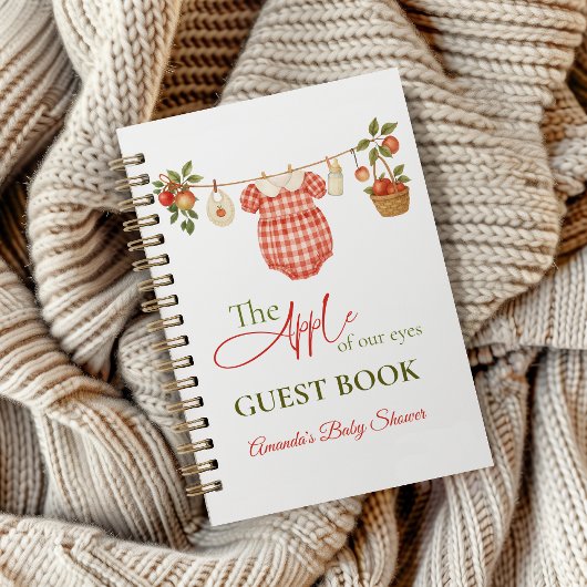 Locally Grown Clothesline Apple Baby Shower Guest ノートブック