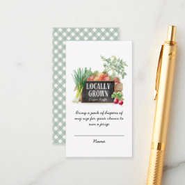 Locally Grown Diaper Raffle Tickets Baby Shower エンクロージャーカード