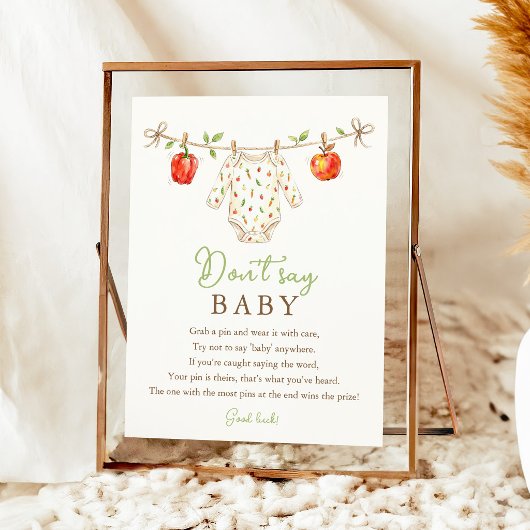 Locally Grown Don't Say Baby Shower Game Sign ポスター