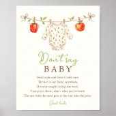 Locally Grown Don't Say Baby Shower Game Sign ポスター (正面)