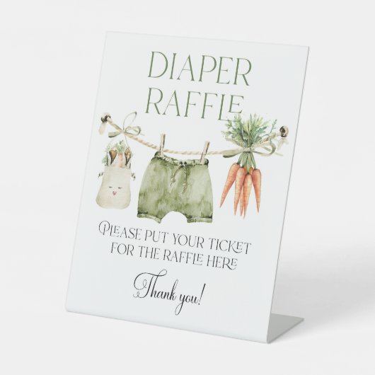 Locally Grown Farm Baby Shower Diaper Raffle 台座サイン (正面)