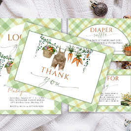 Locally Grown Farmer Market Baby Shower Thank You  サンキューカード