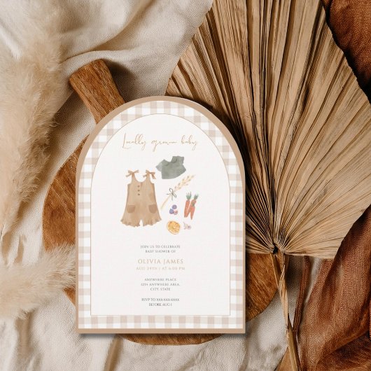 Locally grown farmer’s market baby shower 招待状