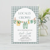 Locally Grown, Farmers Mark Baby Shower Invitation 招待状 (スタンド正面)