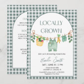 Locally Grown, Farmers Mark Baby Shower Invitation 招待状 (正面/裏面)