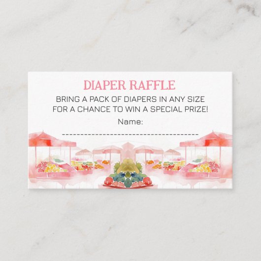 Locally Grown Farmer's Market Baby Shower エンクロージャーカード (正面)