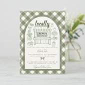 Locally Grown Farmers Market Baby Shower 招待状 (スタンド正面)