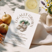 Locally Grown Farmer's Market Baby Shower 招待状