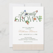 Locally Grown Farmer's Market Baby Shower 招待状 (正面)