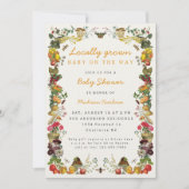 Locally Grown Farmers Market Veggies Baby Shower 招待状 (正面)