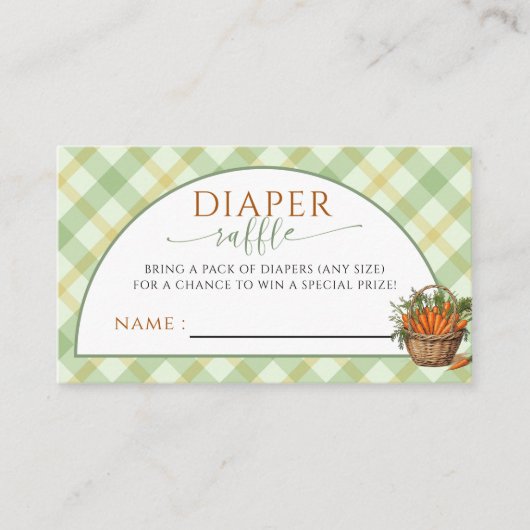 Locally Grown Farmers Rustic Diaper Raffle エンクロージャーカード (正面)