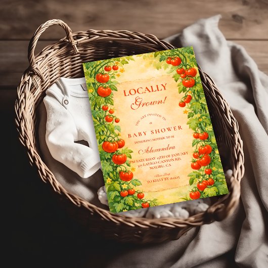 Locally Grown Garden Baby Shower 招待状