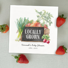 Locally Grown Gender Neutral Baby Shower スタンダードカクテルナプキン