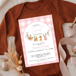 Locally grown Girl baby shower little sprout  招待状