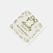 Locally Grown Hand Drawn Baby Shower スタンダードカクテルナプキン (角)