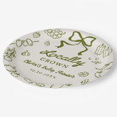 Locally Grown Hand Drawn Baby Shower ペーパープレート (アングル)