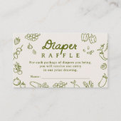 Locally Grown Hand Drawn Baby Shower Diaper Raffle エンクロージャーカード (正面)