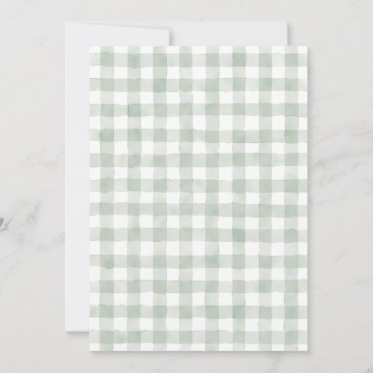 Locally Grown Hand Drawn Bow Clothes Baby Shower 招待状 (裏面)