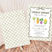 Locally Grown Little Sprout Baby Shower 招待状
