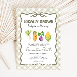 Locally Grown Little Sprout Baby Shower 招待状
