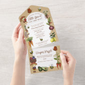 Locally Grown Little Sprout Baby Shower and Raffle オールインワン招待状 (貼ってはがせる)