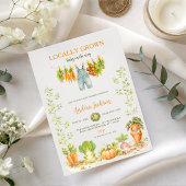 Locally Grown Little Sprout Garden Baby Shower 招待状
