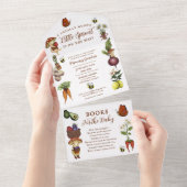 Locally Grown Little Sprout Summer Baby Shower  オールインワン招待状 (貼ってはがせる)