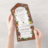 Locally Grown Little Sprout Summer Baby Shower オールインワン招待状 (貼ってはがせる)