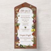 Locally Grown Little Sprout Summer Baby Shower オールインワン招待状 (内側)