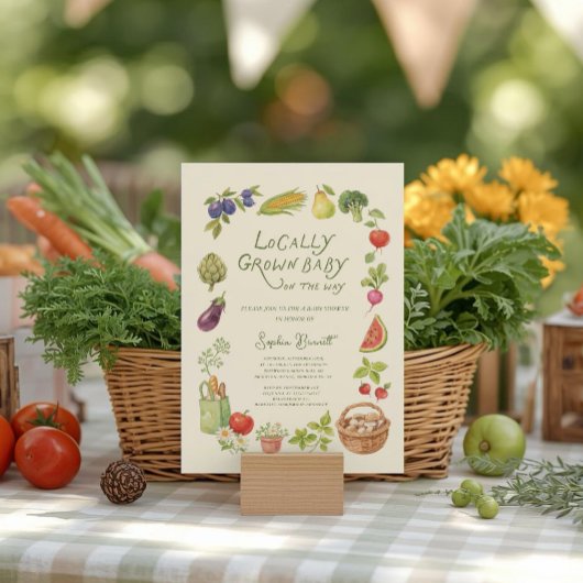Locally Grown Market  Baby Shower  Invitation 招待状