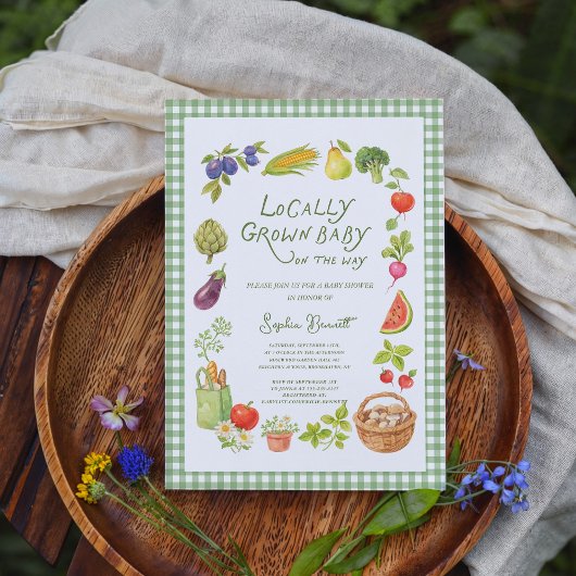 Locally Grown Market  Baby Shower  Invitation 招待状