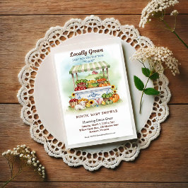 Locally Grown Market Boy Baby Shower Invitation 招待状