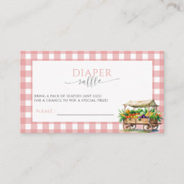 Locally Grown Pink Baby girl Shower Diaper Raffle エンクロージャーカード