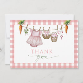 Locally Grown pink Market Baby Shower Thank You  サンキューカード