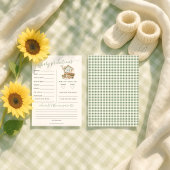 Locally Grown Predictions Baby Shower Game Card 招待状