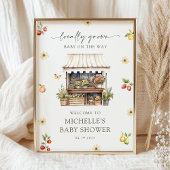 Locally Grown Rustic Boho Baby Shower Welcome Sign ポスター