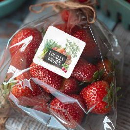 Locally Grown Rustic Farmer's Market スクエアシール