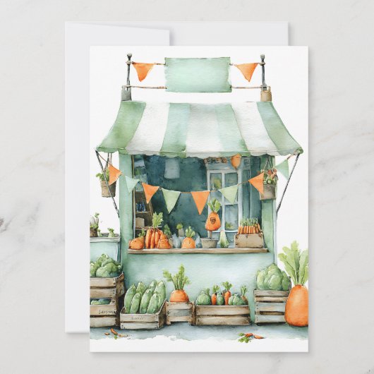 Locally Grown Rustic Party Clothesline Baby Shower 招待状 (裏面)