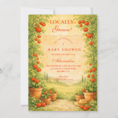 Locally Grown Tomato Baby Shower 招待状 (正面)