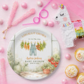Locally Grown Veggie Clothesline Baby Shower ペーパープレート (パーティー)